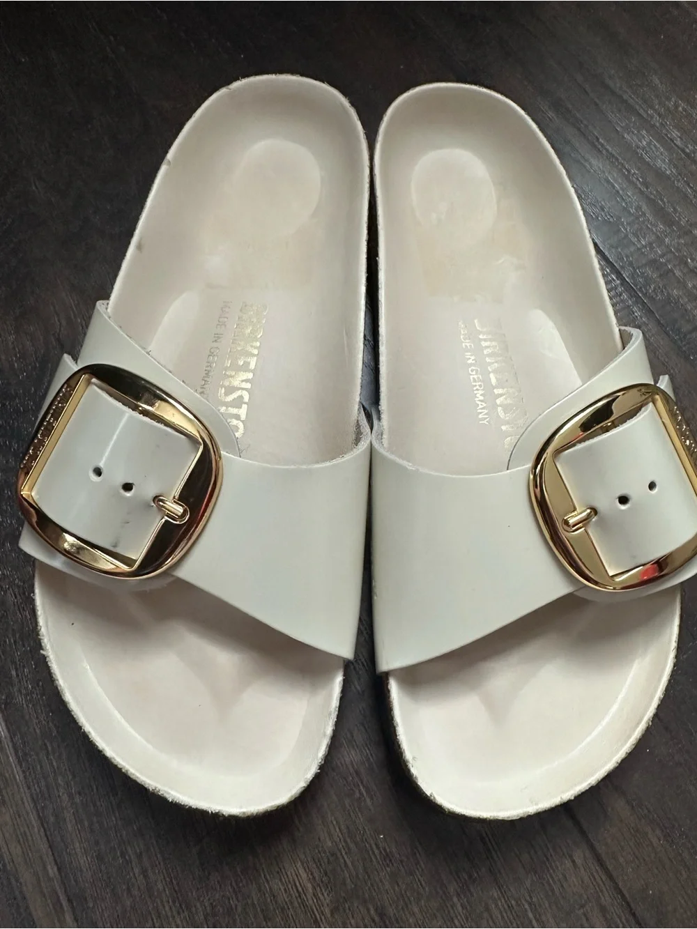 New Birkenstock Madrid Big Buckle Leather Patent Shine Size EU 36
